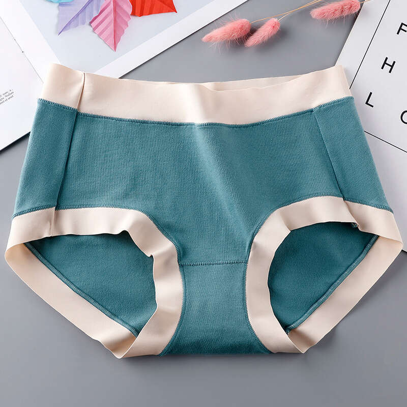 New Cotton Women's Mid Waist 0 Sensation No Trace Simple Color Contrast Graphite Thin Antibacterial Crotch Underwear Women Underwear Calecon Unde