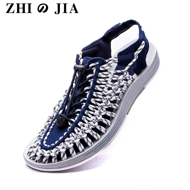 Mens shoes high-quality handmade woven shoes pull up outdoor sandals summer soft and non slip gladiator hiking beach platform sandals 240719