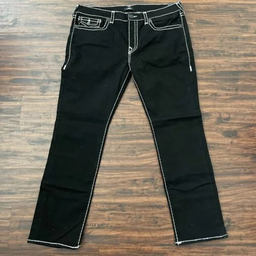 Retro religious large size white thick line jeans American mens and womens loose straight casual y2k trousers cargo pants 240709