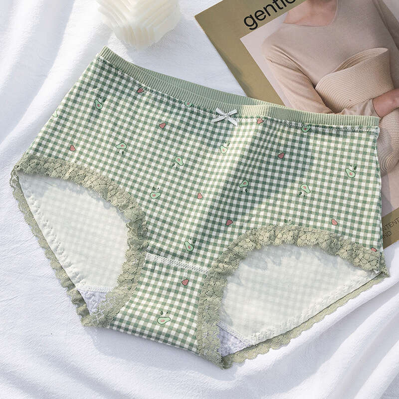 Graphite Antibacterial Printed Bow, Cute with Lace Edges and No Trace, Women's Underwear Panties Calecon Lingerie Underwears Woman Women Underwea