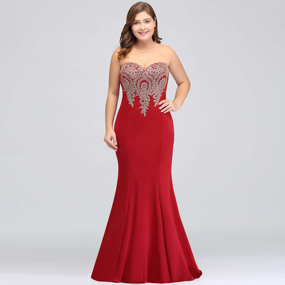 Plus Size Elegant Dresses for Women Illusion Sleeveless Sweetheart Appliques Mermaid Long Maxi Evening Party Gowns 2023