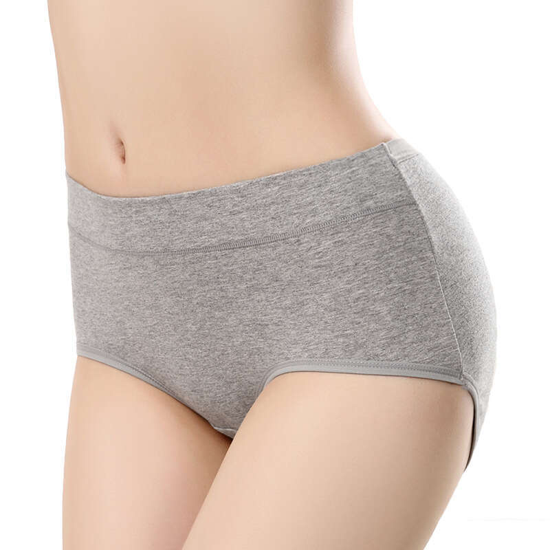 Solid Color Mid Waist Plus Size Underwear, Pure Cotton Comfortable Women's Underwear Calzoncillos Underwear Women Lingerie Underwears Woman Calec