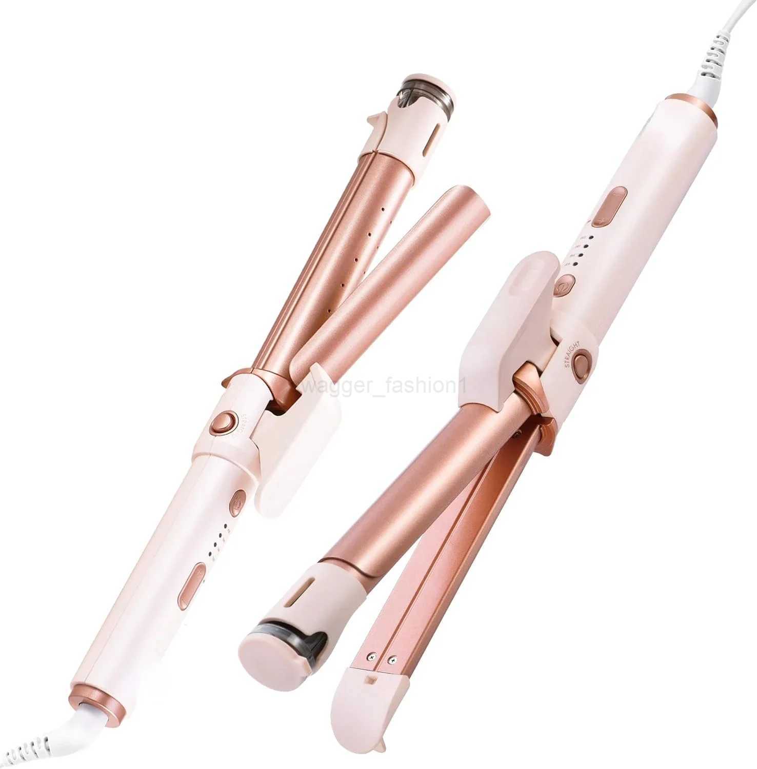 Professional 2-in-1 Ceramic Hair Curling Wand with Steam Hair Straightener 1 Curler Iron infused with Negative Ions for SilkyB240719