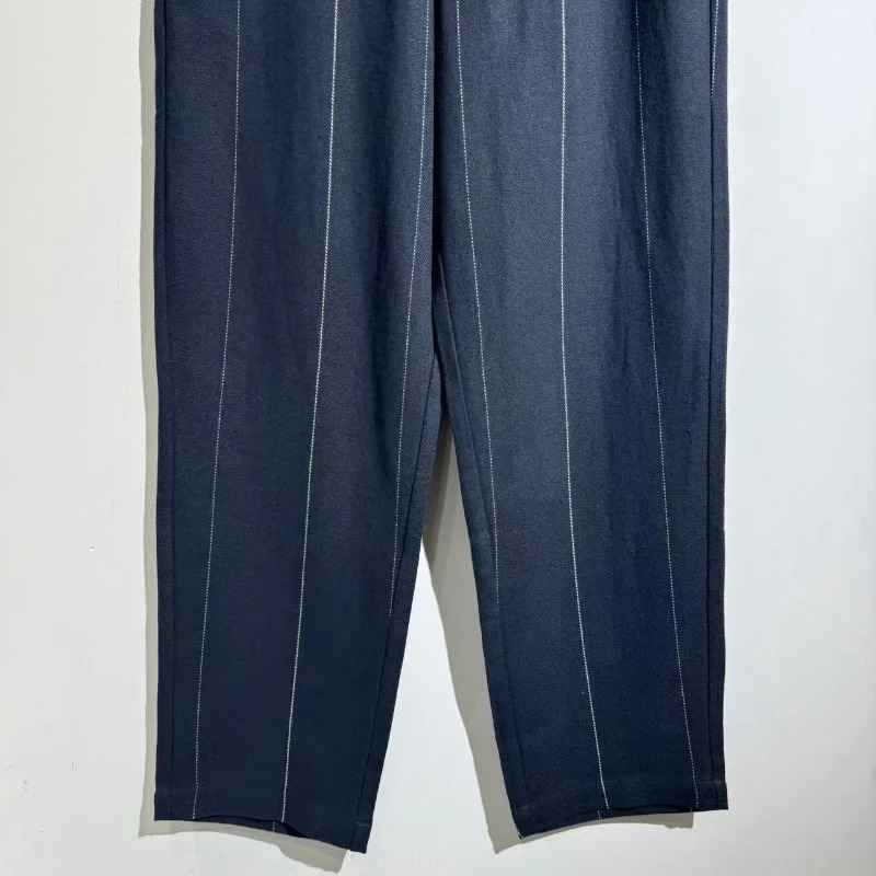 Top Quality BV Striped Linen Cotton Business Suit Pant Trousers for Men Pants Streetwear Techwear Tracksuits Mens Clothing 240712