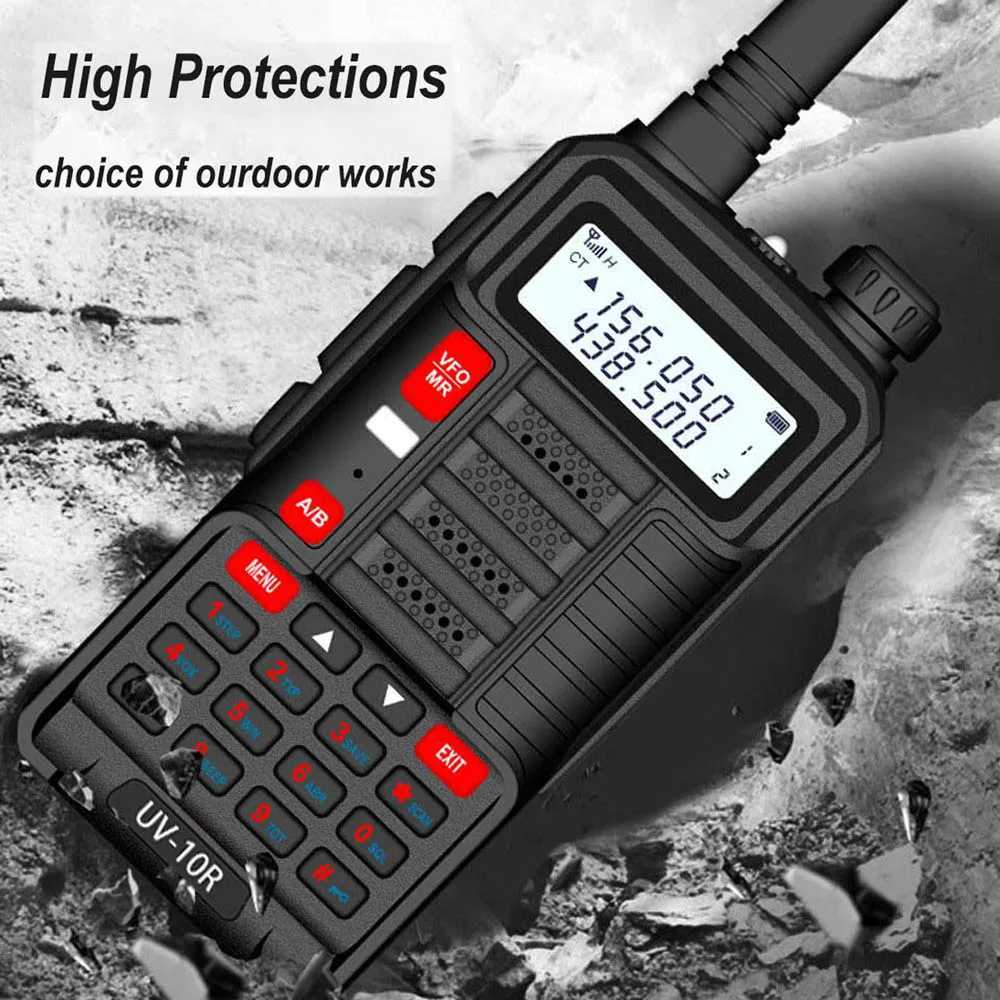 Walkie Talkie Baofeng UV-10R V2 Professional walkie-talkie 10W High Power Dual Band 2 way CB Ham Radio hf Transceiver VHF UHF better than UV5RL247