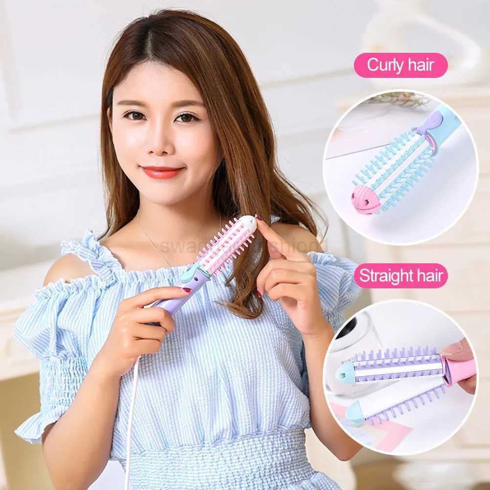 Mini Hair Curling Iron 220V Electric Small Hair Straightening Curling Iron Set Cute Flat Irons Travel Hair Straightener ToolsB240719