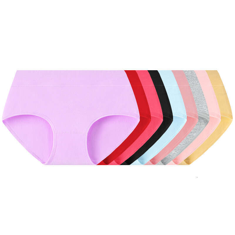 Solid Color Mid Waist Plus Size Underwear, Pure Cotton Comfortable Women's Underwear Calzoncillos Underwear Women Lingerie Underwears Woman Calec