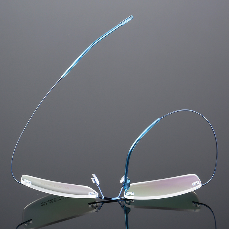 Business Ultra Light Titanium Alloy Super Elastic Metal Danyang Glasses Frame Myopia Rimless Glasses Frame Box Glasses 861