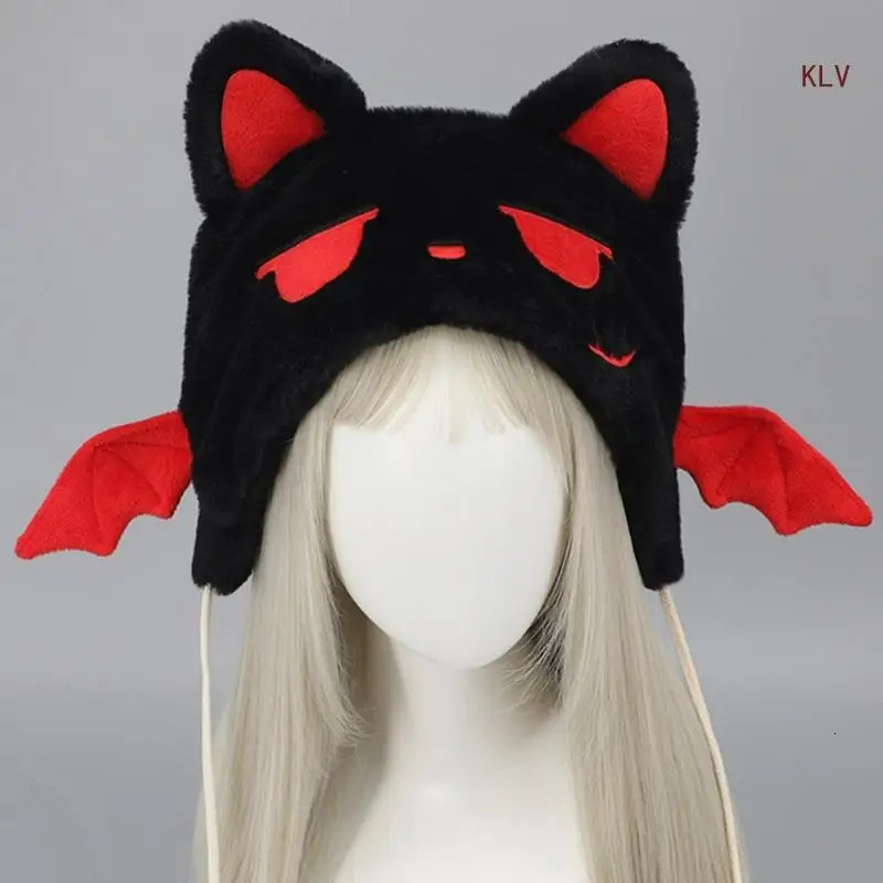 Girls Kitten Hat Y2K Furry Ears Hat Furry Kitten Head Gifts Warm Winter Hat Adult Children Furry Head Winter Po Props 240712