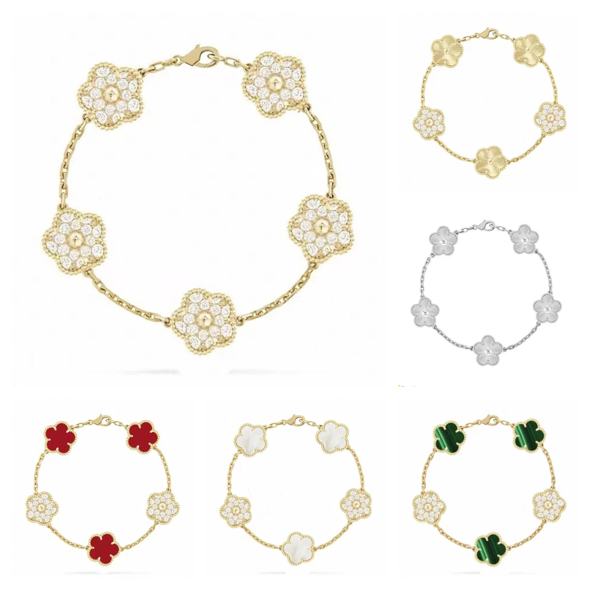 jewlery designer for women charm bracelet fashion 5 flower bracelet stainless steel jewlery luxury clover bracelet designer bracelets high end bracelet gift have