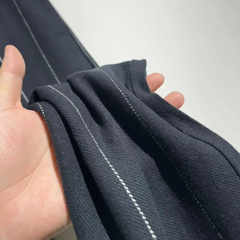 Top Quality BV Striped Linen Cotton Business Suit Pant Trousers for Men Pants Streetwear Techwear Tracksuits Mens Clothing 240712