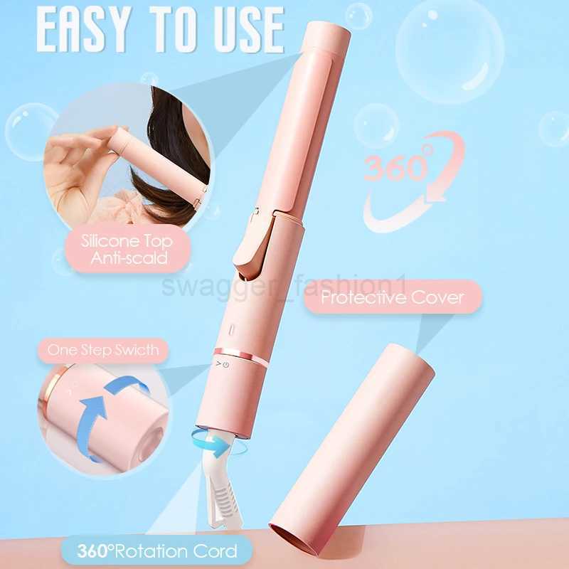 NOVUS 25MM Portable Travel Electric Mini Hair Curler Curling Iron Fast Heating Tourmaline Ceramic Wavy Tong Hair Styling ToolB240719