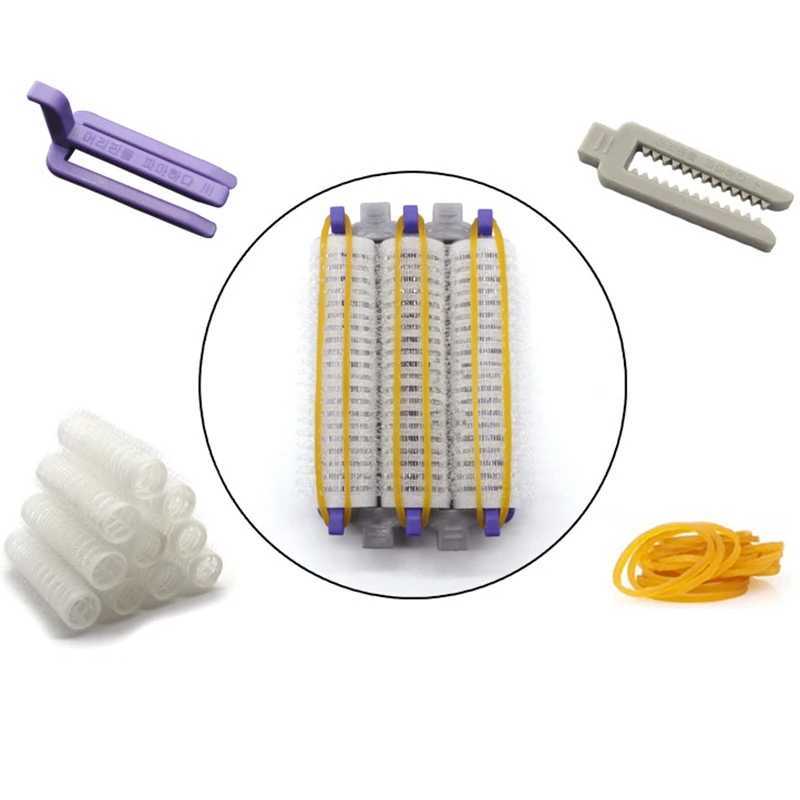 Curling Irons 24Pcs/Set Salon Nylon Hook Loop Hair Rollers Set Hair Root Perm Rods Bars Curlers with Clips Rubber BandsL4719