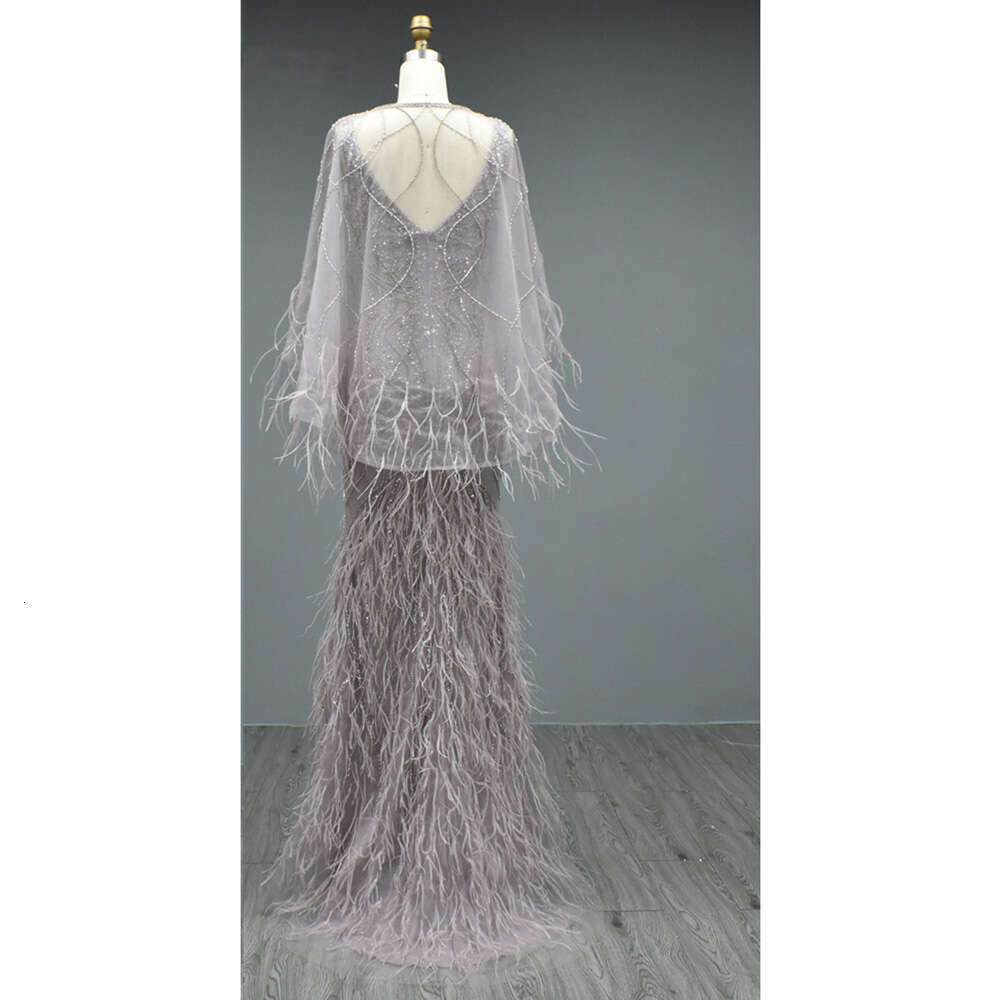 Dubai Pink Evening Dresses 2023 Feathers Gold Crystal Prom Beading Long Graduation Formal Party Gowns Vestido De Fiesta