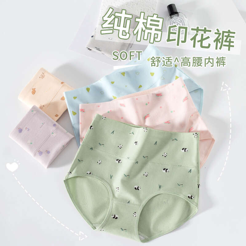 5A Antibacterial High Waisted Pure Cotton Countryside Floral Underwear, Fresh Women's Underwear Calecon Lingerie Underwear Women Panties Underwea
