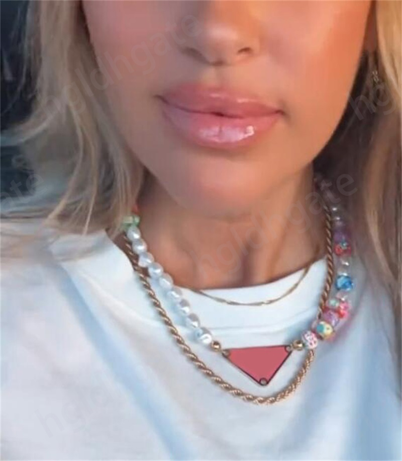 er Necklaces for Women Geometric Pendant Necklace with Beaded Gold Link Chain Elegant Summer Jewelry Z250910