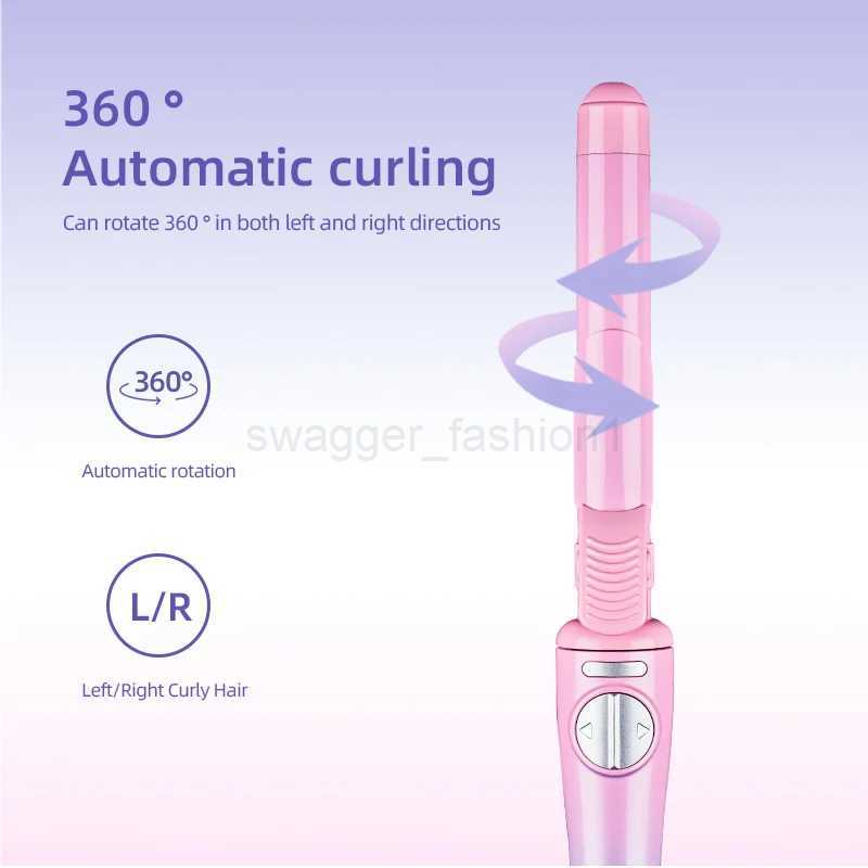 2024 New Trend Rotating Curling Iron 25MM Ceramic Automatic Hair Curling Wand Hair Roller Curls Wave Professional Styling ToolsB240719