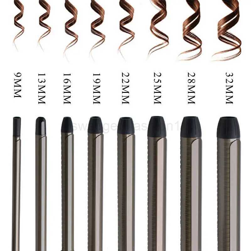 Rotating Curling Iron Professional Ceramic Hair Curler Wand LED Wand Curlers Hair Styling Tools 240V EU SocketB240719