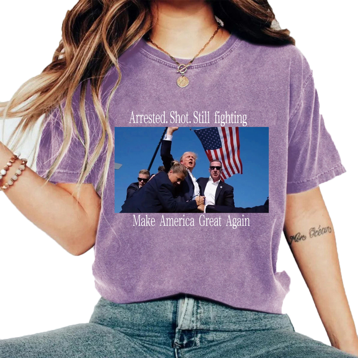 t shirt women tank top women Trump assassination crew Neck Cotton Short Sleeve Breathable Daily Outfit tshirt womens t shirt tshirts clothes woman ren