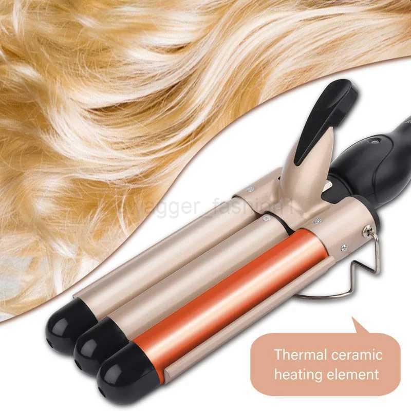 3 Tubes Hair Curling Iron Temperature Adjustable Electric Hair Curlers Wave Curling Wand Triple Barrel Egg Roll Hair StylingB240719