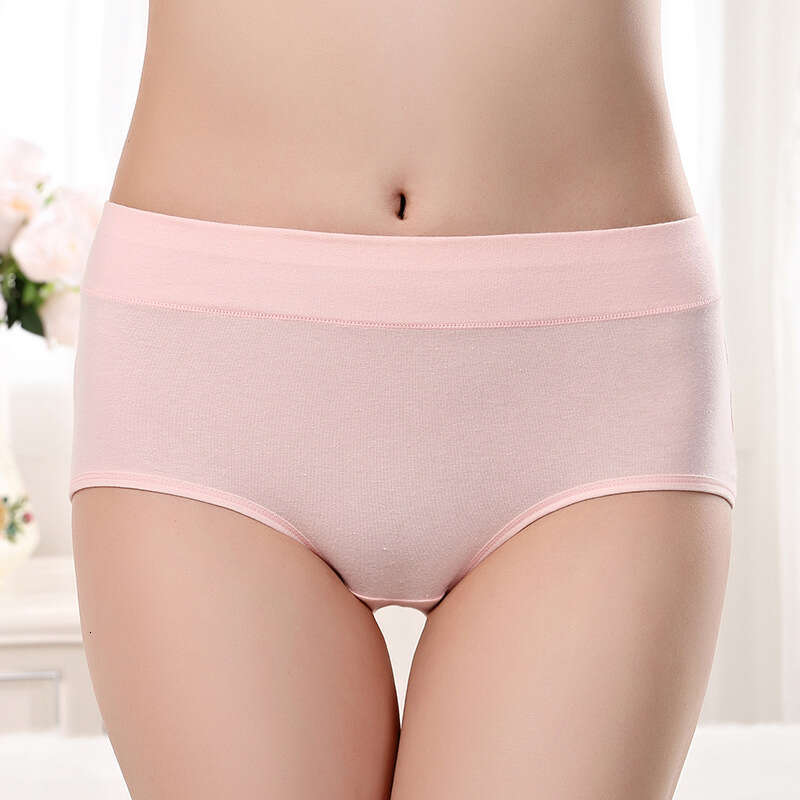 Solid Color Simple Mid Waist Plus Size Underwear, Pure Cotton Women's Underwear Underwears Woman Lingerie Underwear Women Panties Women Underwear