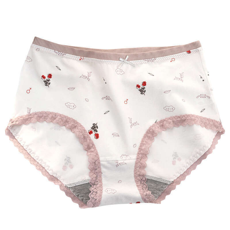 Graphene Antibacterial Pure Cotton Lace Printed Women's Butterfly Bow Cute Seamless Underwear Women Calecon Women Underwear Calzoncillos Underwea