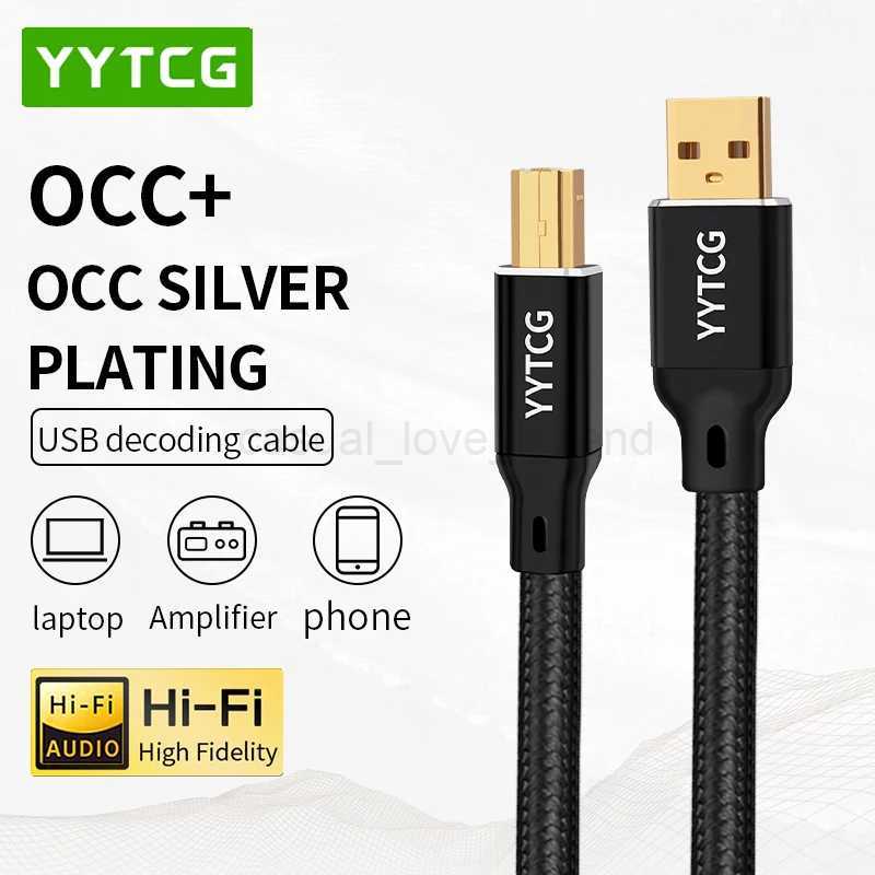 YYTCG Hifi USB Cable High Quality OCC Silver Plating DAC A-B C-B C-C Digital AB Audio Type A to Type B Hifi Usb Typec CableCL240719