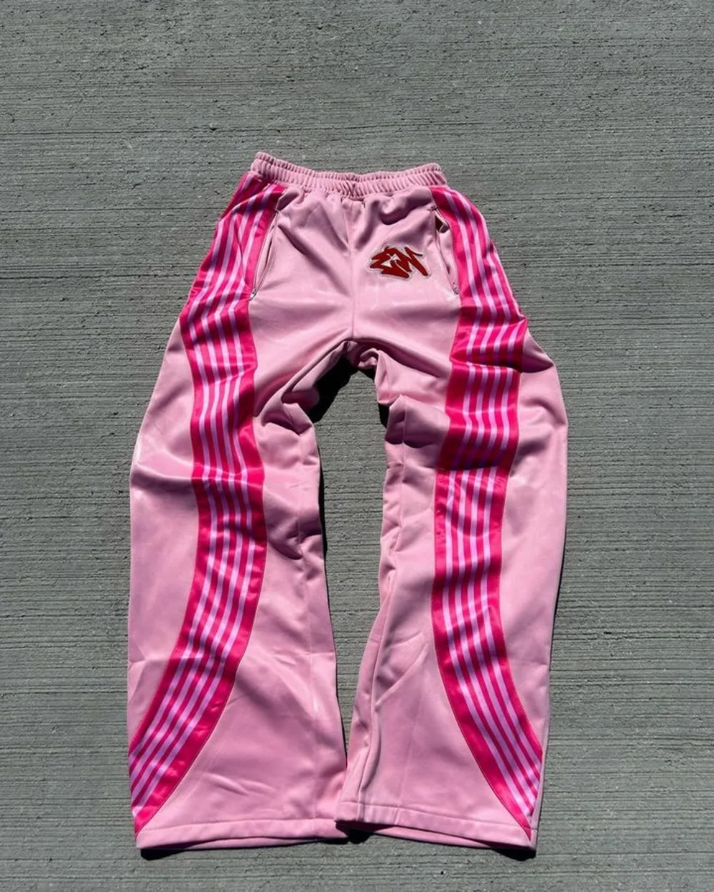 High Street Trend Striped Stretch Waist Women Long Pants Y2k Harajuku Fashion Loose Casual Sports Wide Leg Joggers Men 240713