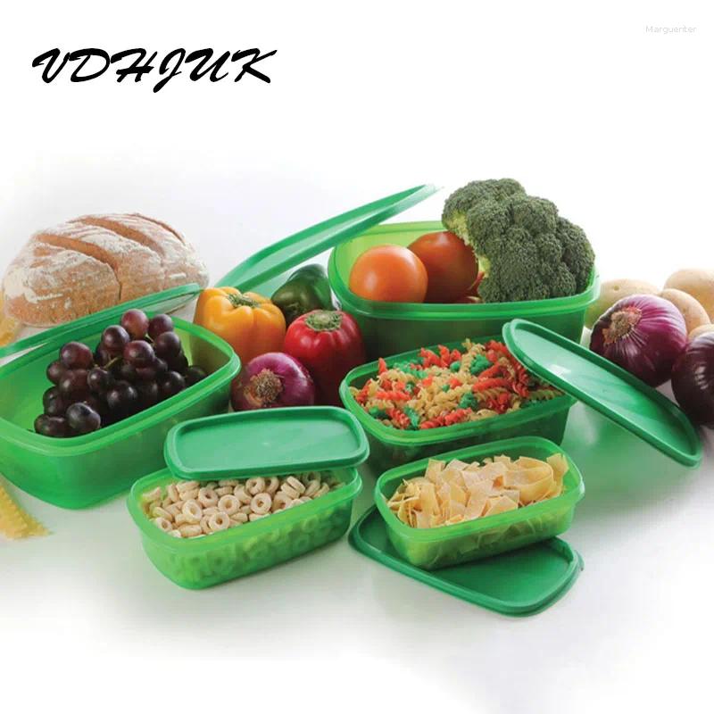 Storage Bottles Drop 5pcs 6pcs 7 pcs Stay Fresh Green Container Kitchen Keep Fresb Longer Fruits Vegetables Bins Boxes Crisper