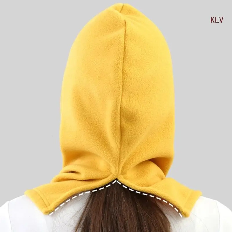 Cycling Hat Ski Winter Windproof Hat Outdoor Sports Bib Cold Padded Hoodies Mask Fleece Warm Hat Driving Neck Guard Hat 240712