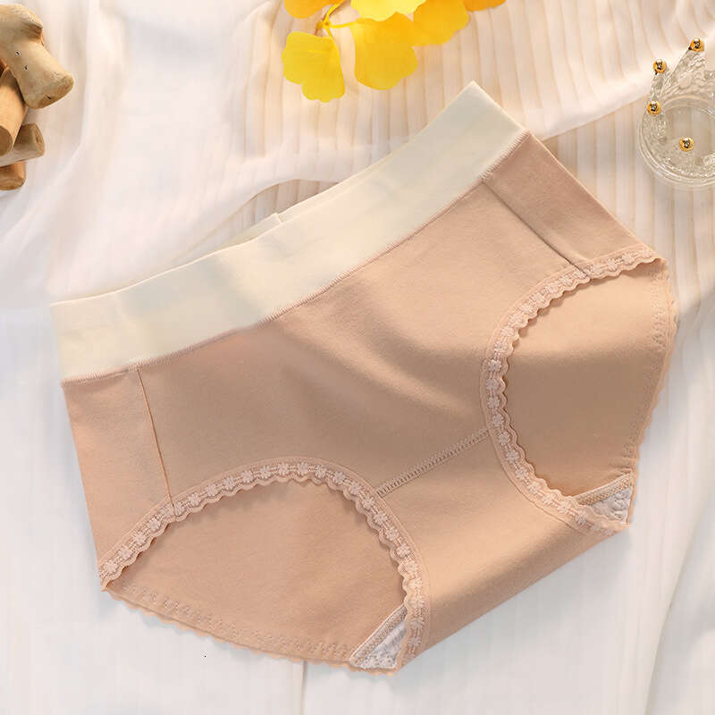 Lace Edge Pure Cotton Graphene Antibacterial Women's Underwear, Contrasting Colors, Simple and Seamless Underwear for Women Lingerie Women Underw