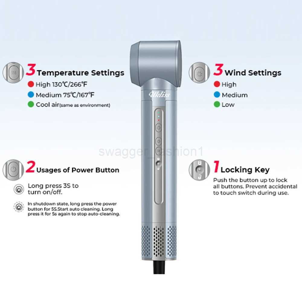 6 In 1 Hair Dryer Brush Brushless High Speed Hair Dryer with Diffuser Ionic Blow Dryer Hot Air Styling Comb Auto Hair CurlerB240719