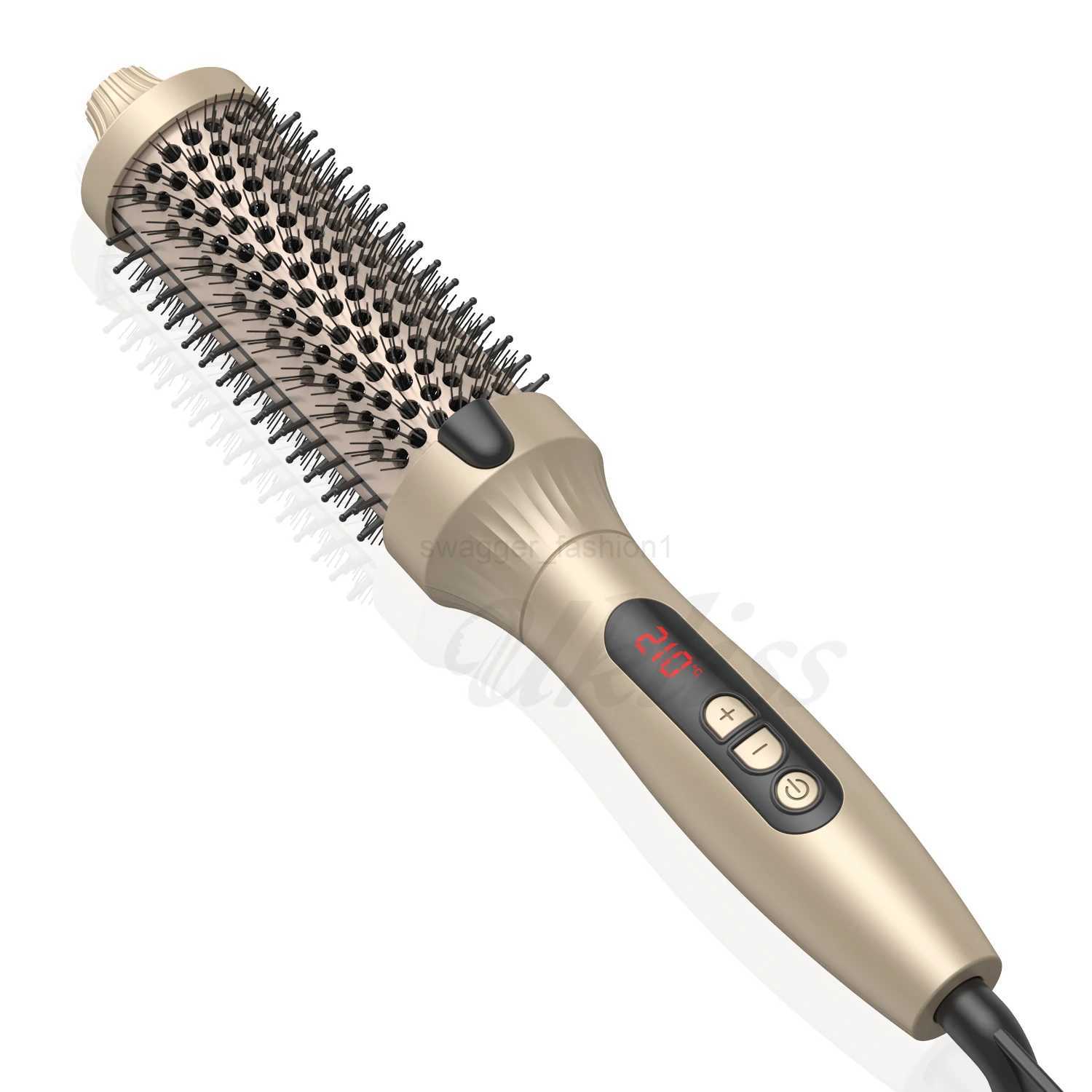 1.5 in Thermal Brush 10 Temps Curling Brush Heated Curling Iron Double PTC Ceramic Hair Curler Volumizing Brush CombB240719