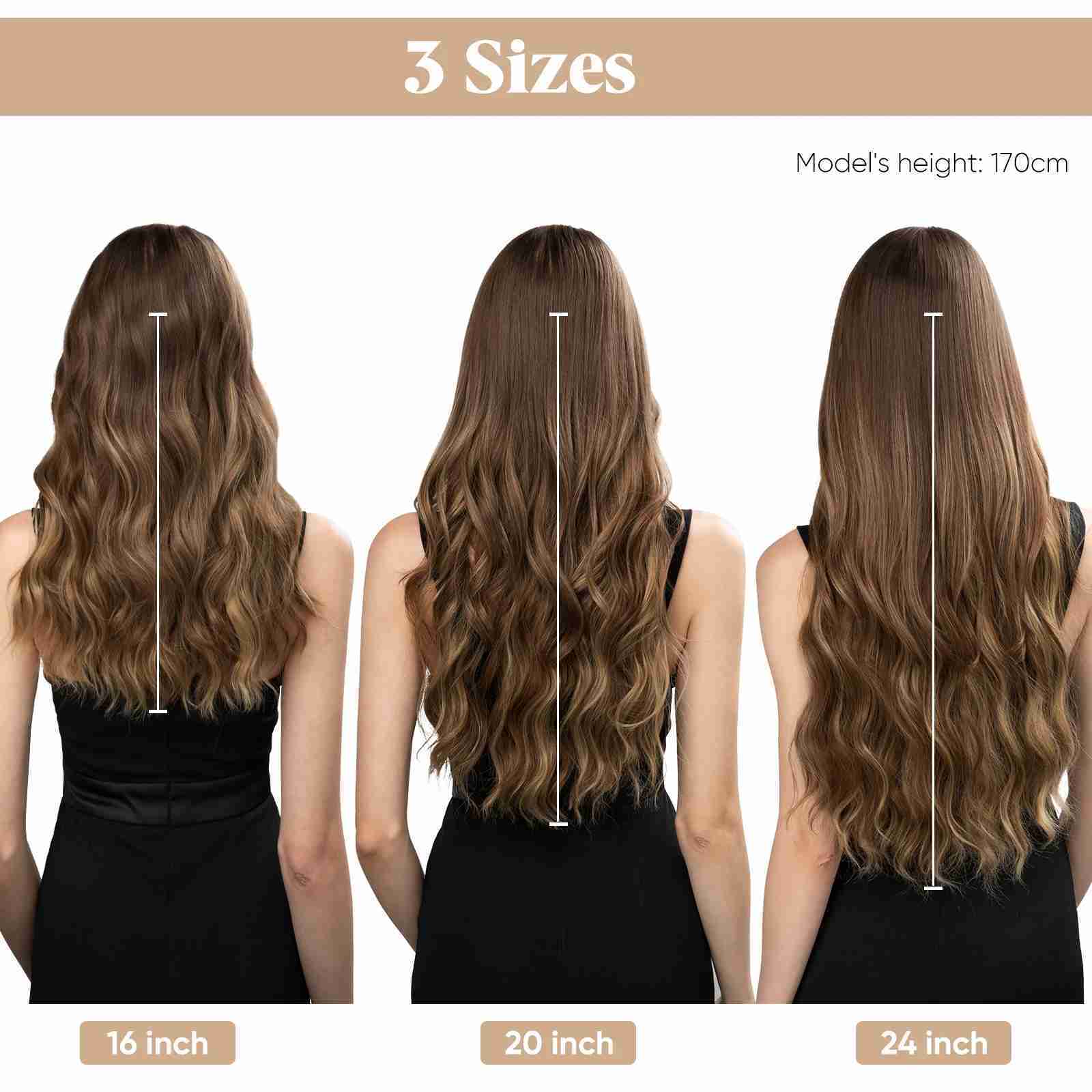 Sarla synthetic wave invisible clip hair fishing line Ombre natural blonde one-piece wigX240719