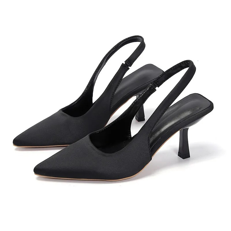 Women's High Heel Shoes Summer Fashion Pointed Toe Women's Slingbacks Pumps Sexy Dress Concise Solid Female Heeld Shoes 240708