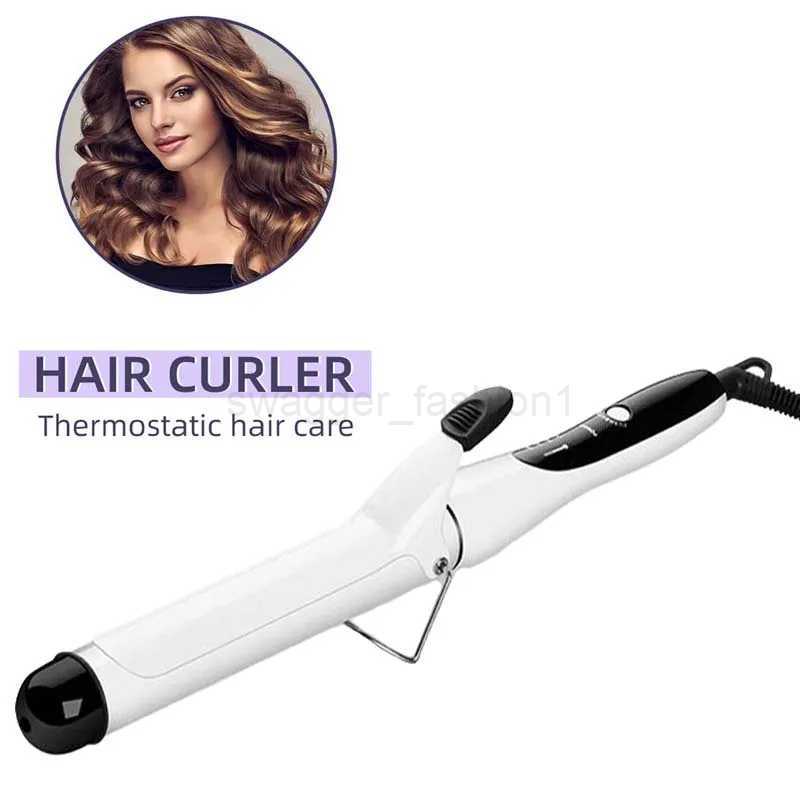 Professional White Ceramic Large Wave Curler Nanometre 25Mm Auto Spin Rotating Hair Curler Curling Wand Iron Styling ToolB240719