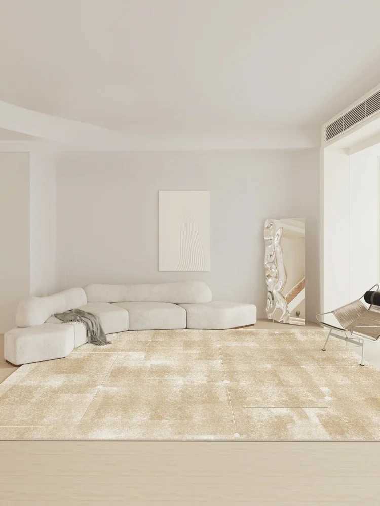 Abstract Beige Gold Carpets Extra Large Living Room Carpet Easy Care Bedroom Rugs Luxury Striped Home Decoration Rug Hallway Rug