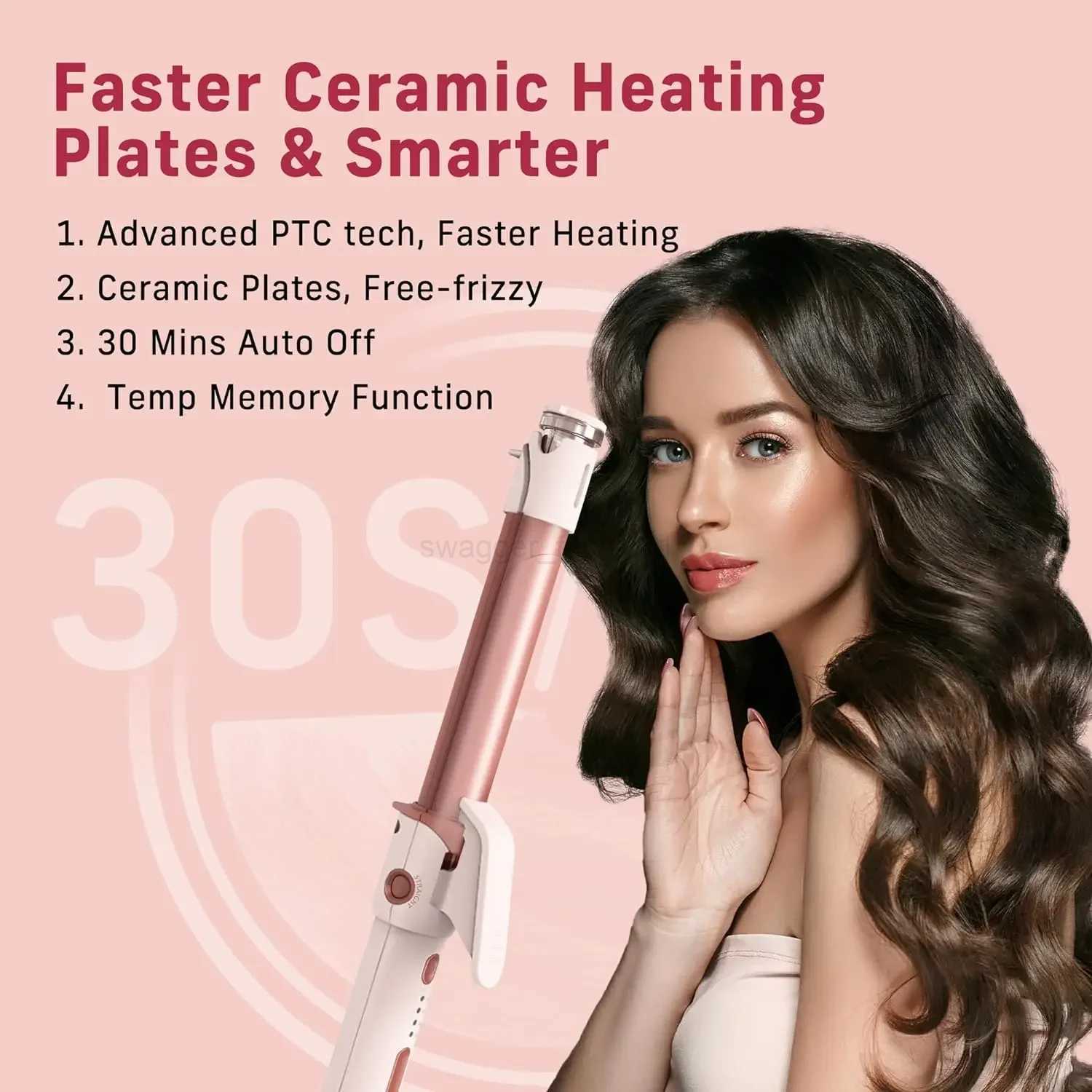 Professional 2-in-1 Ceramic Hair Curling Wand with Steam Hair Straightener 1 Curler Iron infused with Negative Ions for SilkyB240719