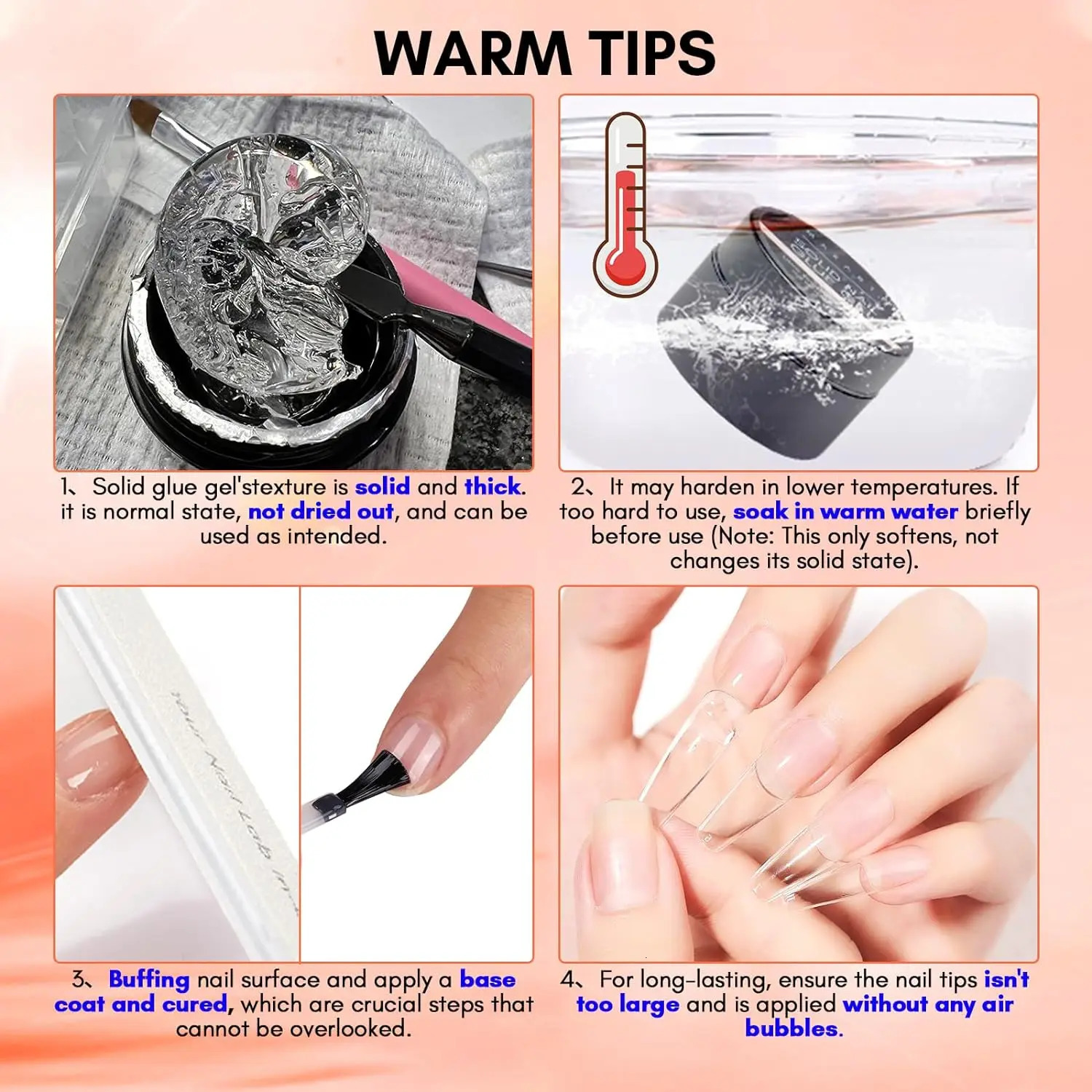 Makartt solid nail gel is used for acrylic nail tip glue gel curing needs UV curing for pressing on false nails 240703