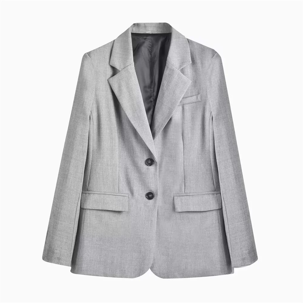 Spring Womens Casual Versatile Style Flip Collar Loose Suit Coat Fashion High Waist Pants Set 240712