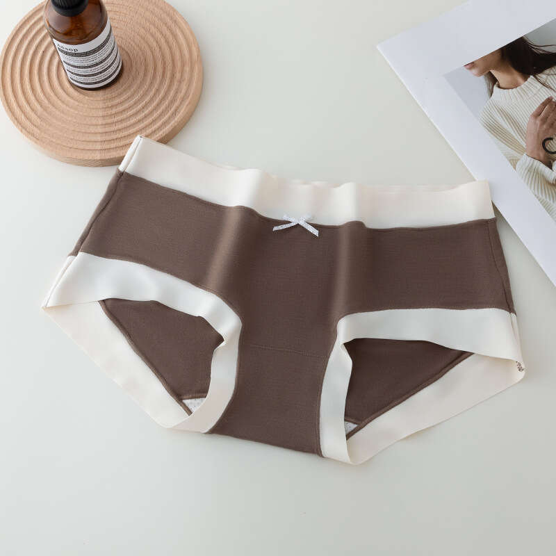 Ins Little Fragrant Style Naked Women's Mulberry Silk Crotch Cotton High Beauty Light Luxury Leave No Trace Underwear Women Calzoncillos Panties 