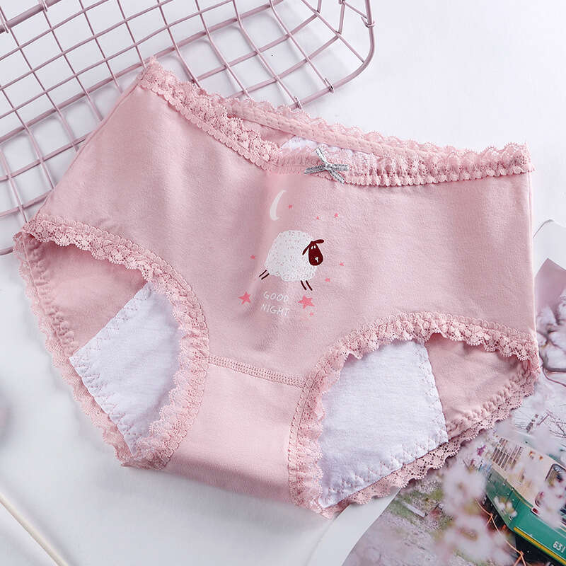 Pure Women's Underwear, Pure Cotton Menstrual Physiological Pants, Lace Border Leak Proof Aunt Pants Underwear Women Women Underwear Calecon Pant