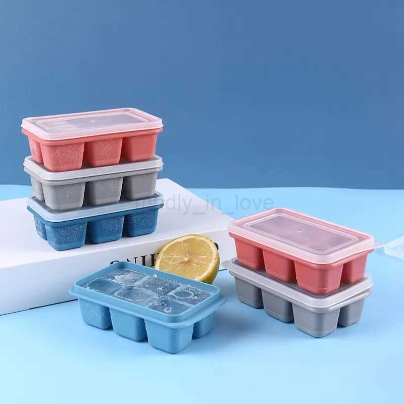 Silicone Ice Mold Food Grade 6 Grids Ice Cream Block DIY Drink Cream Tray Home Kitchen Fridge Storage Cubes Kitchen AccessoriesM240719