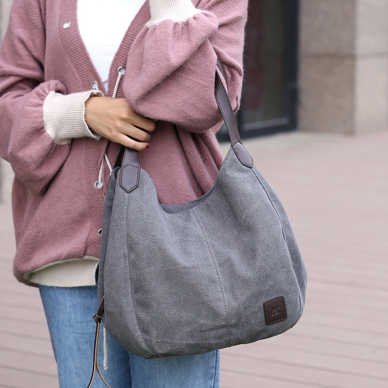 Tilorraine canvas women handbags fashion wild art simple Korean style of the shoulder bags multi-layer casual bag bags for women