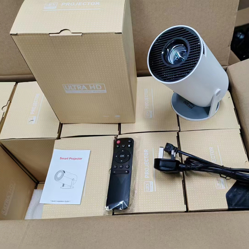 HY300 Smart Projector Android 12.0 WIFI Wireless Connection 130 ANSI 600P 720P Home Cinema Outdoor Protable Projetor