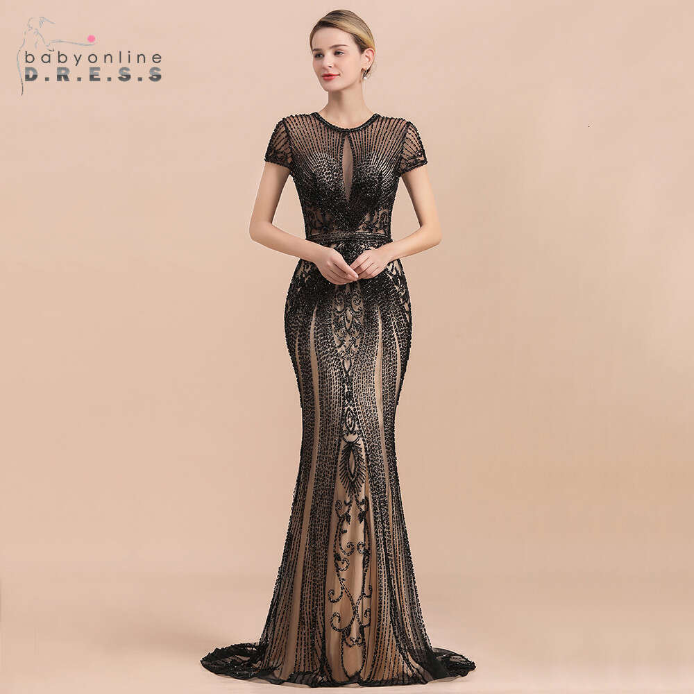 Exquisite Dubai Mermaid Evening Dresses For Women 2023 Sparkly Sequined Beading Prom Gowns Formal Party Saudi Arabia Vestidos