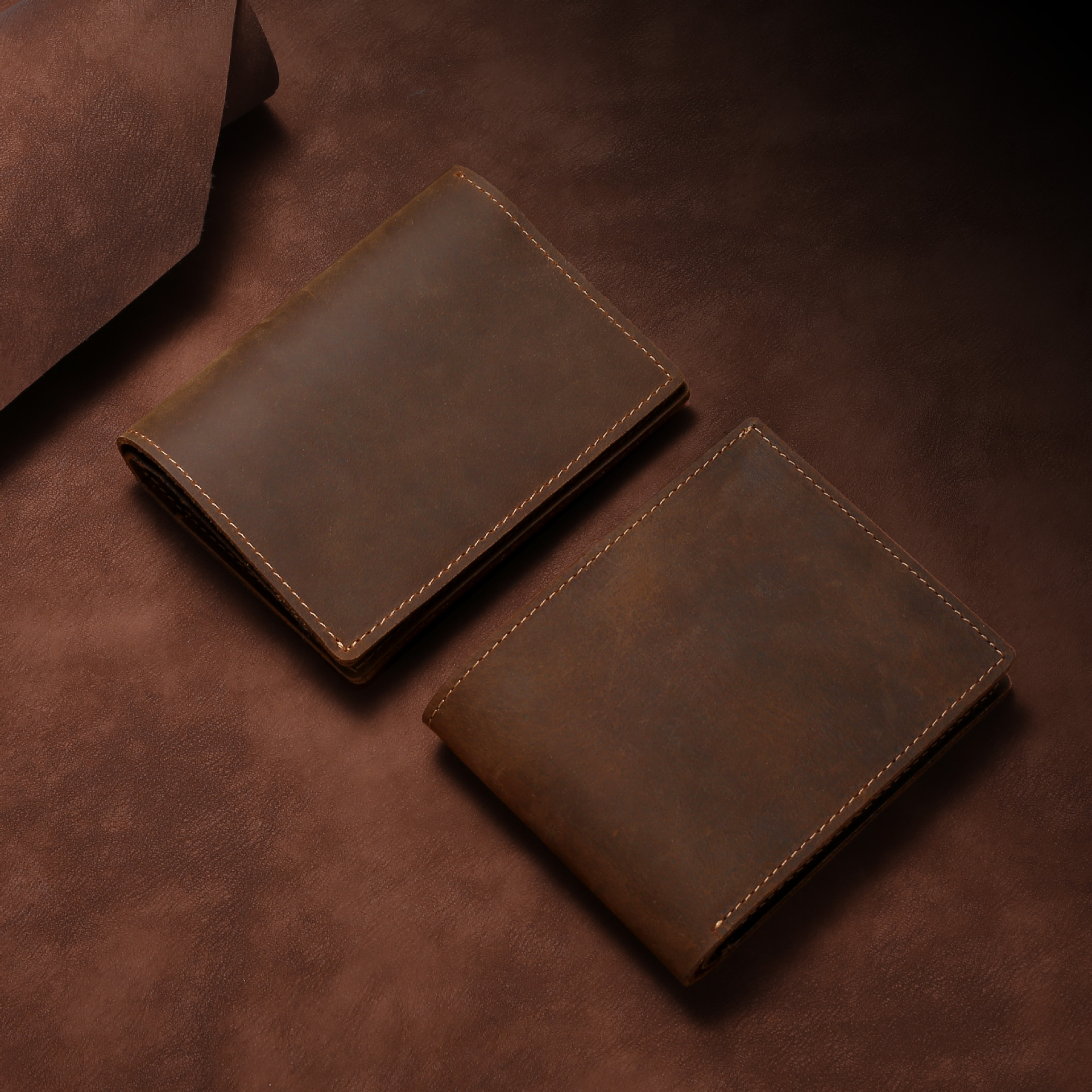Men Wallet Genuine Leather Vintage Wallets Slim Biflod Brand Luxury Male Small Purse Credit Card Holder Money Bag High Quality