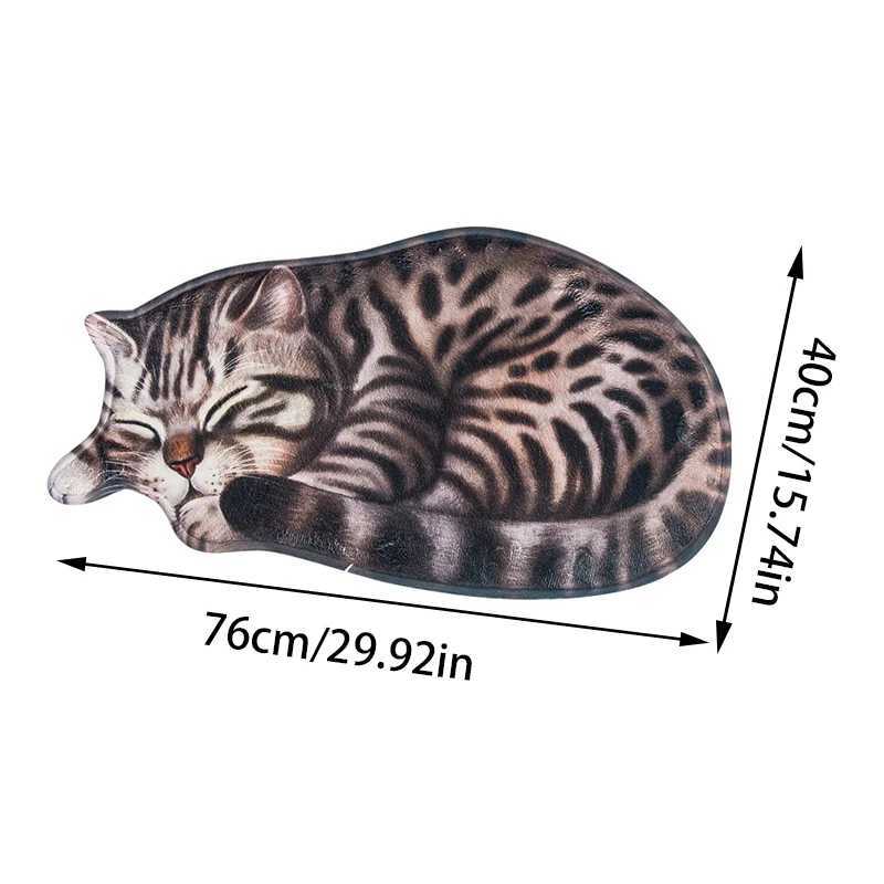 Cute 3D Cat Shape Carpet Rug Animal Print Carpets Living Room Bedroom Anti Slip Bathroom Floor Mat Hallway Entrance Doormat