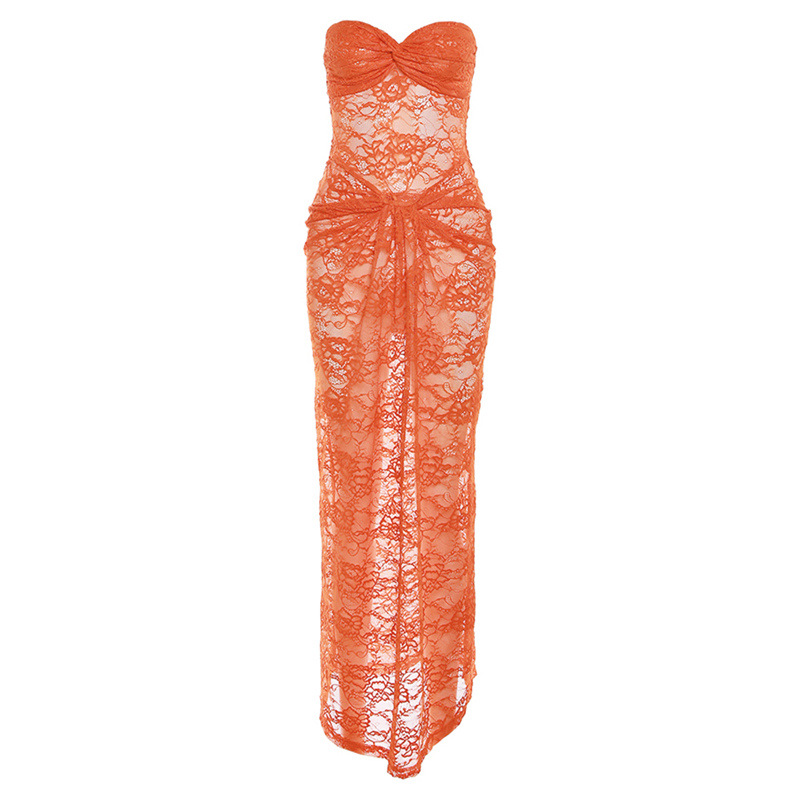 Casual Dresses Tassel Stitching Sexy Dress For Women Evening Clubbing Party Square Collar Halter Hollow Out Backless Lace Mini