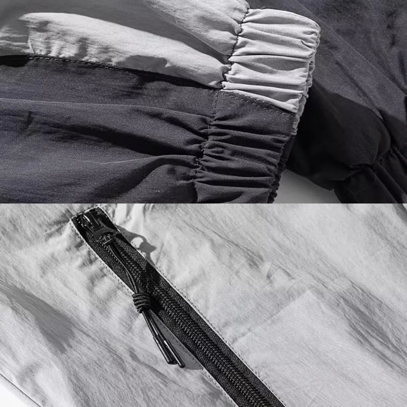 Retro Spring Jackets Men Women Color Block Stand Collar Loose Harajuku Y2k Coats Zip Up Street Unisex Hip Hop Zipper Outwear 240717